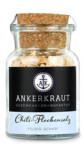 Ankerkraut Chili Flockensalz, Salz mit Chilli, Finisher für Steak und Kartoffel, Flocken mit Paprika zum Würzen im Gewürzglas, 90 g im Korkenglas von Ankerkraut