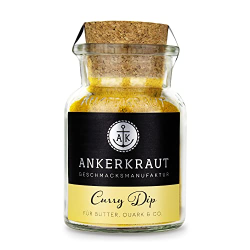 Ankerkraut Curry-Dip Gewürz, 90g im Korkenglas, Einfach Selber Machen, Perfekt für Grill-Abend mit Baguette-Brot, Zuckerfrei, Lecker Beilage Premium Qualität von Ankerkraut