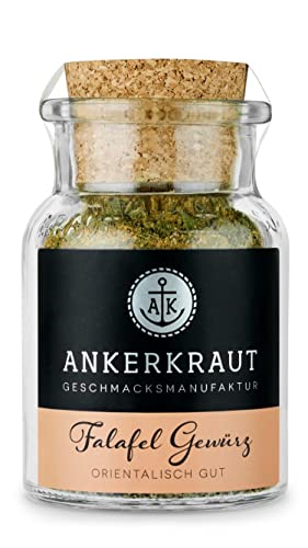 Ankerkraut Falafel Gewürz, Orientalische Mischung für Zubereitung von Kichererbsen, Bohnen, Pita und Hummus, 65g im Korkenglas von Ankerkraut