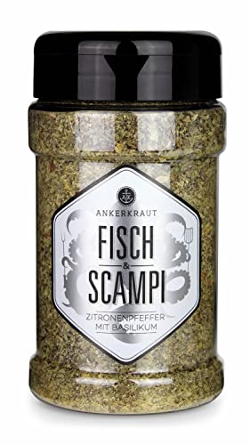 Ankerkraut Fisch & Scampi, Gewürz für Fisch kaufen, mit Knoblauch und Zitrone, frisch, würzig, mit milder Schärfe, 150 g im Streuer von Ankerkraut