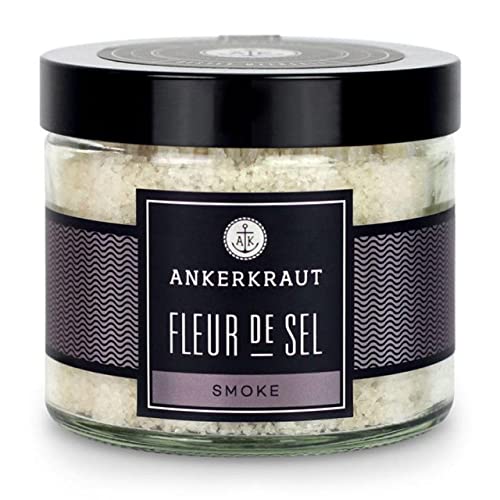 Ankerkraut Fleur de Sel Smoke, 160g im Tiegel, Salz-Mischung mit Rauch-Geschmack, perfekt für Grill-Fleisch, Gemüse und Brat-Kartoffeln von Ankerkraut