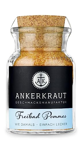 Ankerkraut Freibad Pommes, Gewürzmischung für knusprige Pommes Frites wie vom Freibad-Kiosk, Gewürzsalz, Perfekt für den Pommesgenuss zu Hause, 150 g im Korkenglas von Ankerkraut