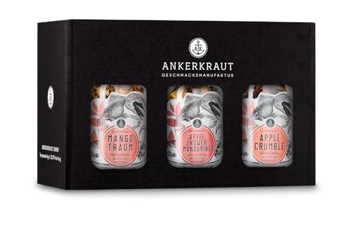 Ankerkraut Früchte-Tee-Box 'Fruchtiger Herbst', Mangotraum, Apple Crumble, Apfel-Ingwer-Mandarine, 405 g looser Tee, Tea-Box zum Verschenken, Geschenk-Set von Ankerkraut