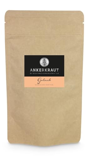 Ankerkraut Gulasch, Mischung Würziger Zutaten für Eintopf, Topf oder Backofen, mit Paprika edelsüß, Pfeffer, Majoran, Kümmel und mehr, Premium Qualität für Essen, 170 g im Beutel von Ankerkraut