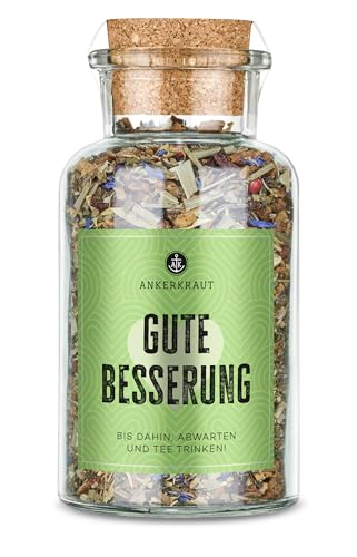 Ankerkraut Gute Besserung Kräutertee, Tee-Mischung mit Eukalyptusblätter, Gojibeeren, Lemongras & mehr, aromatisiert, 75 g im Korkenglas von Ankerkraut