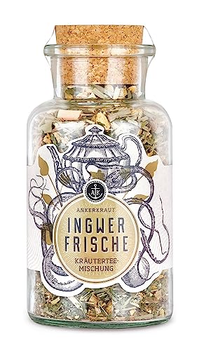 Ankerkraut Ingwerfrische Kräutertee, Ingwer und Zitronengras Kräutertee, 80g im Korkenglas von Ankerkraut