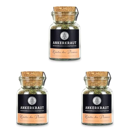 Ankerkraut Kräuter der Provence, Kräutermischung der französischen Küche, 30g im Korkenglas (Packung mit 3) von Ankerkraut