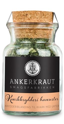 Ankerkraut Kvarkkrydderi haveurter, krydderiblanding til kvark med urter, lav din egen kvarkdip med persille og dild, 55g i glas med korklåg von Ankerkraut