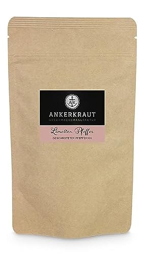 Ankerkraut Limettenpfeffer, Fruchtiger Pfeffer mit aromatischem Limettengeschmack für besondere Geschmackserlebnisse, geschroteter Pfeffer mit Limette, 200 g im Beutel von Ankerkraut