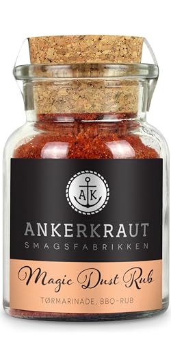 Ankerkraut Magic Dust Rub, BBQ-Rub, tørmarinade til kød, krydderiblanfing til grillmad, det altmuligvåben til grillkød, 100g i glas med korklåg von Ankerkraut