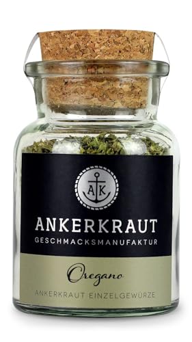 Ankerkraut Oregano Gewürz, getrocknet gerebelt, perfekt für Pizza Suppe Tomate und Fisch, Kräuter zum Würzen, mediterrane Küche für zu Hause, Lecker Kochen, 20g im Korkenglas von Ankerkraut