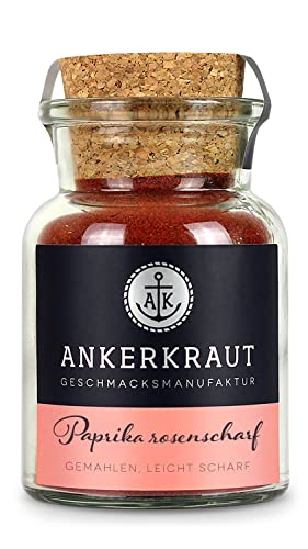 Ankerkraut Paprika rosenscharf, Gewürz Allrounder zum Kochen, rot, Fleisch Gemüse Kartoffeln lecker würzen, Universal Gewürze für die Küche, Premium Qualität, 60 g im Korkenglas von Ankerkraut