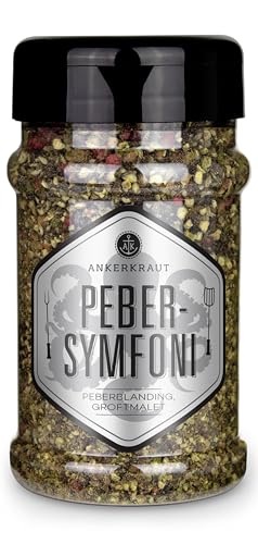 Ankerkraut Pebersymfoni, peberblanding groft knust består af 5 forskellige pebersorter, 160g i strødåse von Ankerkraut