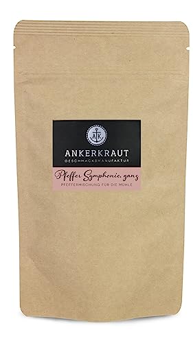 Ankerkraut Pfeffer Symphonie Ganz, 450g im XXL-Beutel, Mischung Verschiedener Sorten, Verfeinert mit Rosa Beeren und Piment, Für Pfeffer-Mühle von Ankerkraut