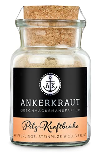 Ankerkraut Pilz-Kraftbrühe Gewürz, 100g im Korkenglas, für Suppe und Brühe, Ohne Geschmacksverstärker, Einfach Lecker Selber Kochen in Premium Qualität von Ankerkraut