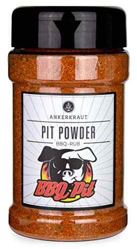 Ankerkraut Pit Powder, BBQ Rub Gewürzmischung von BBQ-Pit, zum Grillen von Steaks und Burgern, 210g im Streuer von Ankerkraut