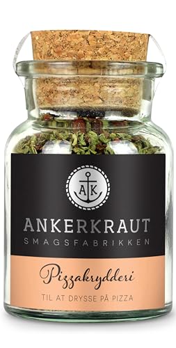 Ankerkraut Pizzakrydderi, for original italiensk pizzasmag, ligesom fra stenovnen, også til pasta og tomatmozzarella med orgeano og tre gange peber, med 45g i glas med korklåg von Ankerkraut