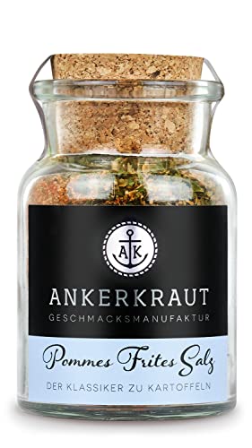 Ankerkraut Pommes Frites Salz, Pommes Gewürz, für traditionelle Pommes als auch Süßkartoffelpommes, 130g im Korkenglas von Ankerkraut