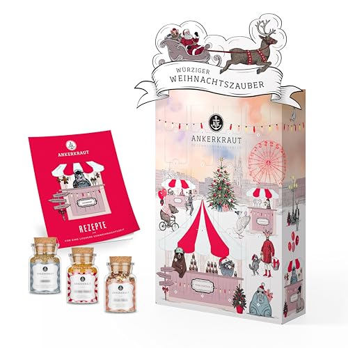 Ankerkraut Premium Adventskalender 2024, der Klassiker Kalender | 24 Gewürz-Überraschungen für die Weihnachtszeit | 1,7 kg Gewürze als Geschenk für Frauen, Männer und Div. | Hingucker für zu Hause von Ankerkraut