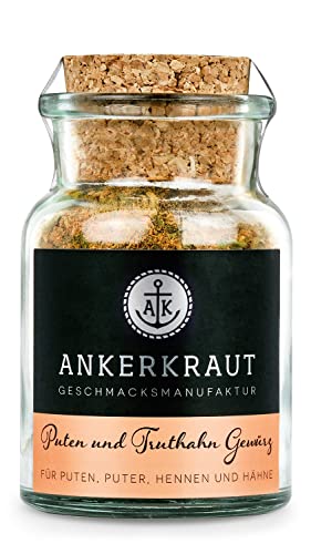 Ankerkraut Puten und Truthahn Gewürz, 75g im Korkenglas, Würze Tradition Essen zu Thanksgiving Weihnachten , Für Geflügel im Backofen, Lecker von Ankerkraut