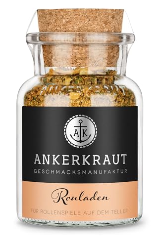 Ankerkraut Rouladen, Gewürzzubereitung für Rouladen, Mischung würzender Zutaten, mit Zwiebel, Sellerie und getrocknete Karotte, ohne Knoblauch, 85 g im Korkenglas von Ankerkraut