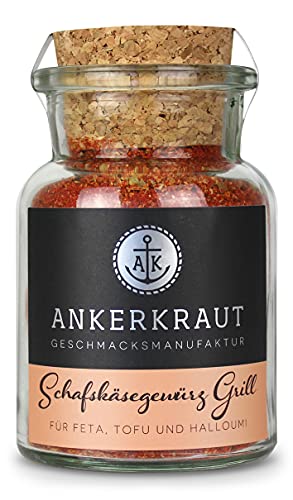 Ankerkraut Schafskäse & Feta Grill Gewürz, Gewürzmischung zum vegetarisch grillen, 95g im Korkenglas von Ankerkraut