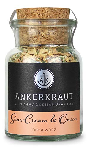 Ankerkraut "Sour-Cream & Onion", Dip-Gewürzmischung für Kartoffelspalten, Brot, Fleisch oder Chips, 90g im Korkenglas von Ankerkraut