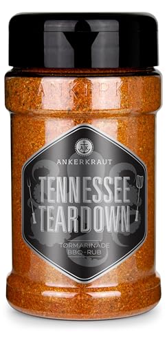 Ankerkraut Tennessee Teardown, BBQ rub-krydderiblanding til grillning i Memphis-stil, med paprika, organe, timian, 200g i strødåse von Ankerkraut