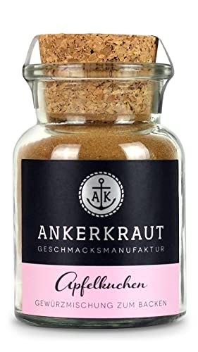 Ankerkraut Apfelkuchen, Kuchen backen, mit Zimt, ohne Zuckerzusatz, frei von Geschmacksverstärker, Mischung würzender Zutaten zum Backen, 65 g im Korkenglas von Ankerkraut