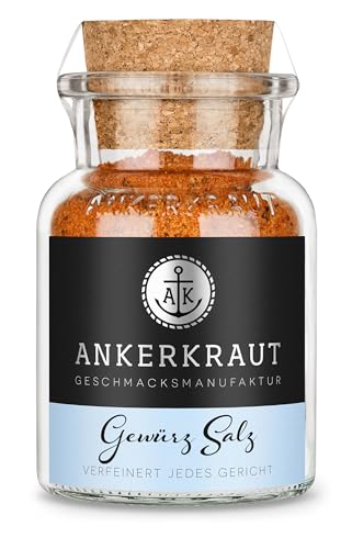 Ankerkraut Gewürz Salz, zum Grillen, Braten und Kochen, Salz Allrounder für Fleisch, Kartoffeln und Gemüse, mit Knoblauch, Zwiebel und Sellerie, 140 g im Korkenglas von Ankerkraut