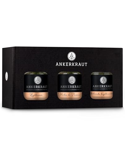 Ankerkraut Krydderurter gavesæt, En komplet omgang Ankerkraut krydderier fås nu også i sæt med 3 stk. Med denne boks har du en hel urtehave lige ved hånden! von Ankerkraut