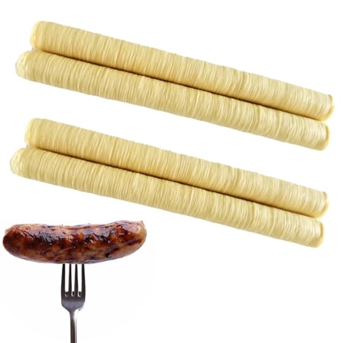 4 Stück Wursthülle - Kunstdarm Aus Sojaprotein - Kunstdarm Hüllen Für Rohwurst - 14M X 26MM Essbare Frische Collagens-Wurst-Gehäuse Für Die Herstellung Von Braten Wurst Getrocknete Wurst Wurst Hot Dog von Anloximt