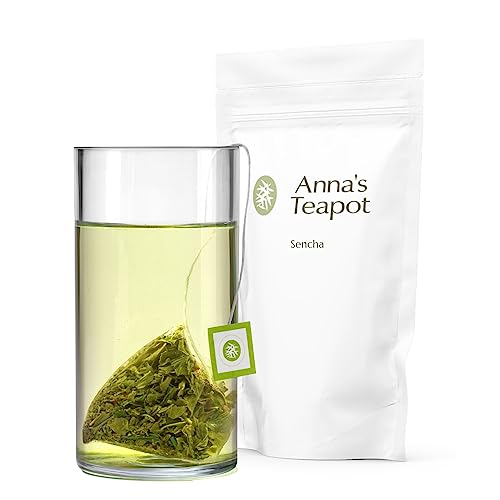 Anna's Teapot Sencha Grüntee Bio Beutel - Bio Japanischer Grüner Tee 20 Pyramidenbeutel in einer wiederverschließbaren Hülle von Anna's Teapot