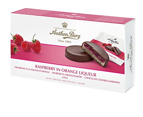 Anthon Berg Frucht in Marzipan Raspberry in Orange Liqueur 220g, 6er Pack (6 x 220 g) von Anthon Berg