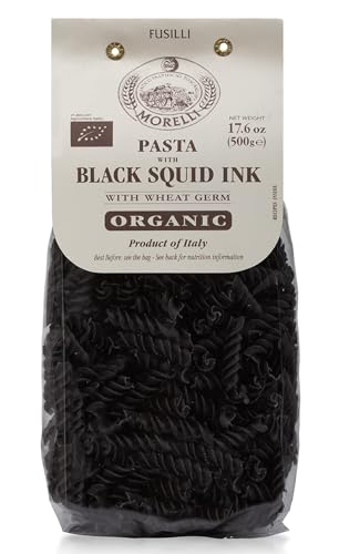 Nudeln Fusilli, schwarz, mit Sepia-Tintenfischfarbe, 500g, Morelli 1860, 500g von MORELLI