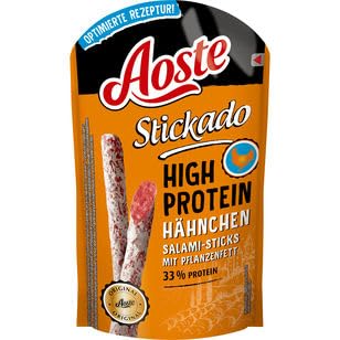 Aoste Stickado High Protein Hähnchen Salami-Sticks, 12er Pack (12 x 60g) von Dttra