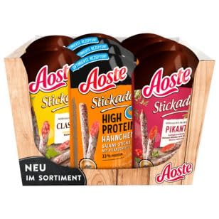 Aoste Stickado Salami Mix 3-fach sortiert, 12er Pack (12 x 70g) von Aoste