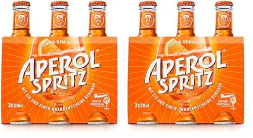 APEROL SPRITZ l Liköre italienischer Aperitif servierfertig, italienischer Aperitif oder als Cocktail, 10,5% Vol. 3 x 0,200 l (Packung mit 2) von Aperol