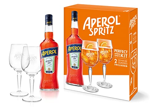 Aperol Aperitivo Geschenkset - 1 x 0,7 l - Aperol im Set mit 2 Gläsern für Aperol Spritz - 11% Vol. Alkohol von Aperol