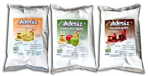 Akdeniz 3er Set, 3x 1 kg, Melonentee, Granatapfeltee, türkischer Apfeltee grün von Apfeltee