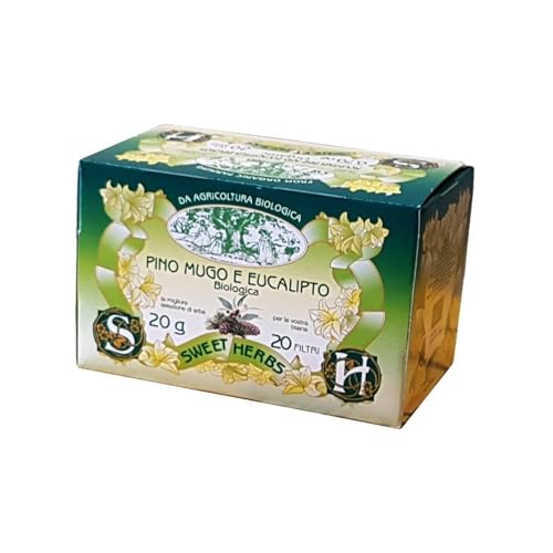 Sweet Herbs® | Latschenkiefer Kräutertee Eukalyptus Thymian Minze | Beruhigender und erfrischender Bio-Aufguss – 20 Filter in einzelnen Beuteln (20 g) von Apicoltura Brezzo