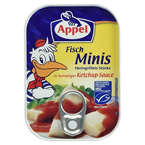 Appel Fisch-Minis, Heringsfilets-Stücke in tomatiger Ketchup-Sauce, 100g von Appel