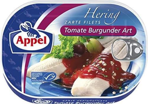 Appel Heringsfilets Tomate Burgunder Art, 1er Pack Konserven, Fisch in Tomatencreme mit Rotwein von Appel