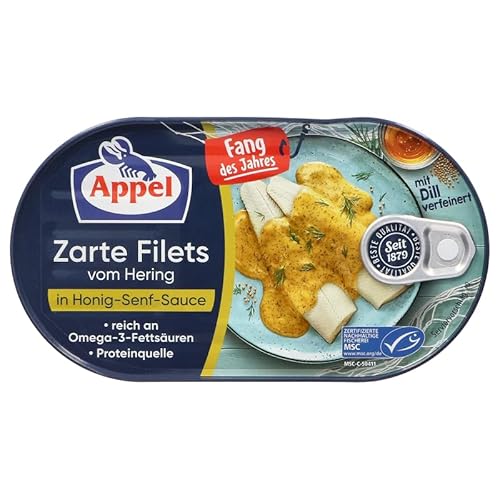 Appel MSC Heringsfilet Fang des Jahres" Honig-Senf-SAuce 190g Dose" von Appel