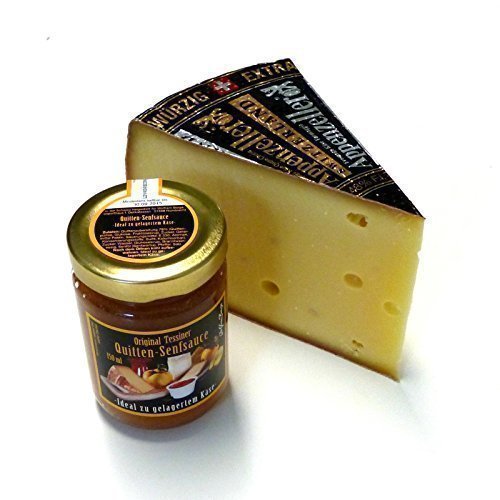 Appenzeller Käse 300g Extra Schweizer Käse 150ml Quittensenf von Appenzeller Extra