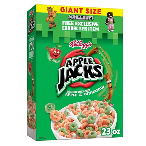 Kellogg's Apple Jacks Frühstücksmüsli, Kinder-Snacks, Familienfrühstück, Riesengröße, Original, 652.0 g Box (1 Box) von Apple Jacks