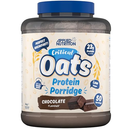 Applied Nutrition Protein Porridge Critical Oats - Whey Protein Mischung mit Vollkorn-Hafer & ISO-XP Proteinisolat, Aminosäuren, Einfaches Mischen (3Kg, Chocolate) von Applied Nutrition