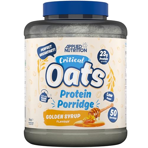 Applied Nutrition Protein Porridge Critical Oats - Whey Protein Mischung mit Vollkorn-Hafer & ISO-XP Proteinisolat, Aminosäuren, Einfaches Mischen (3Kg, Golden Syrup) von Applied Nutrition