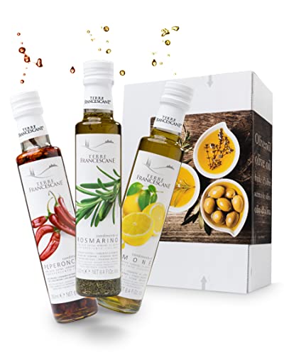 Apropos Geschenk - Extra Natives Olivenöl Dressing - 3er-Probier-Paket - Olivenöl verfeinert mit Zitrone, Rosmarin und Chili von AproposGeschenk