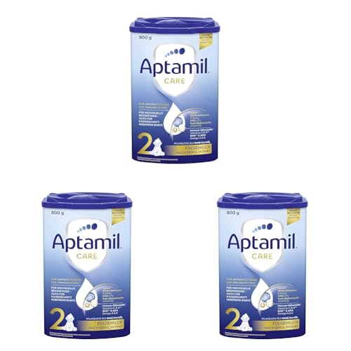 Aptamil Care 2 – Folgemilch nach dem 6. Monat, Mit Omega 3 & 6, DHA & ARA, Ohne Palmöl, Babynahrung, Milchpulver, 1x 800 g (Packung mit 3) von Aptamil